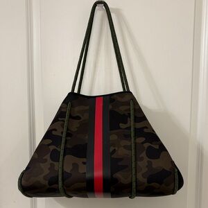 Haute Shore Camouflage Neoprene Handbag & Wristlet